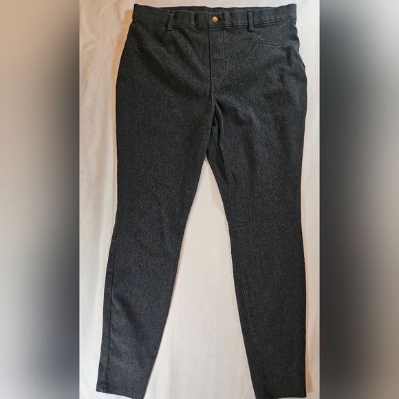 Unbranded Pants - Unbranded Womens Dark Gray Pull On Skinny Pants With Faux Side Pockets Size 12